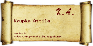 Krupka Attila névjegykártya